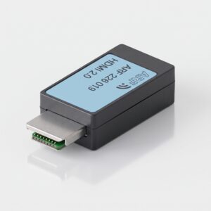 Device with HDMI 2.0 ports for high-definition signal diagnostics, enabling video and audio integrity testing with integrated circuits for accurate measurement in industrial applications