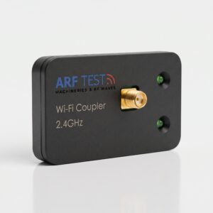 Main banner prensenting close field antenna coupler for wifi and bluetooth radiofrequency test and qualification